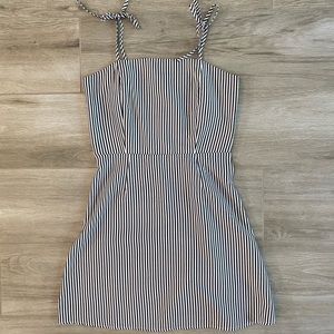 Romwe Black & White Striped Dress Spaghett…